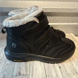 Cozy Black Kids Boots with Fur Lining